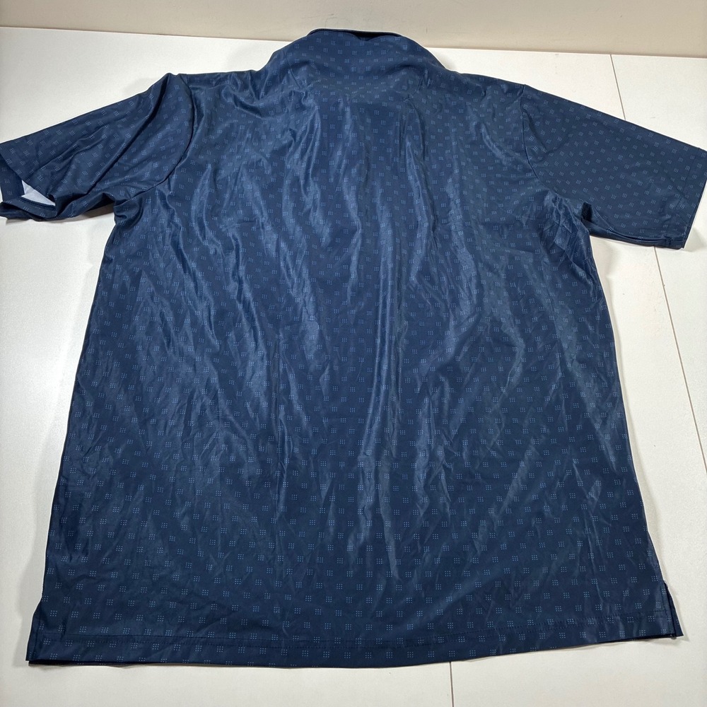 NEW Collars & Co. Polo Shirt XL Dark Blue Featherweight Geometric Print Golf - Picture 4 of 7